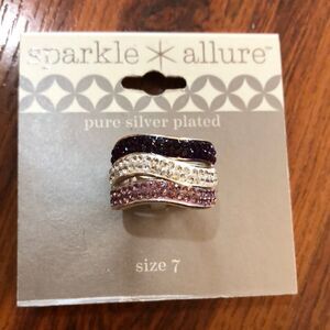 NWT Sparkle Allure Purple and silver ring size 7